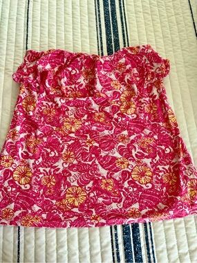 Lilly Pulitzer Pink and Yellow Floral Strapless Top